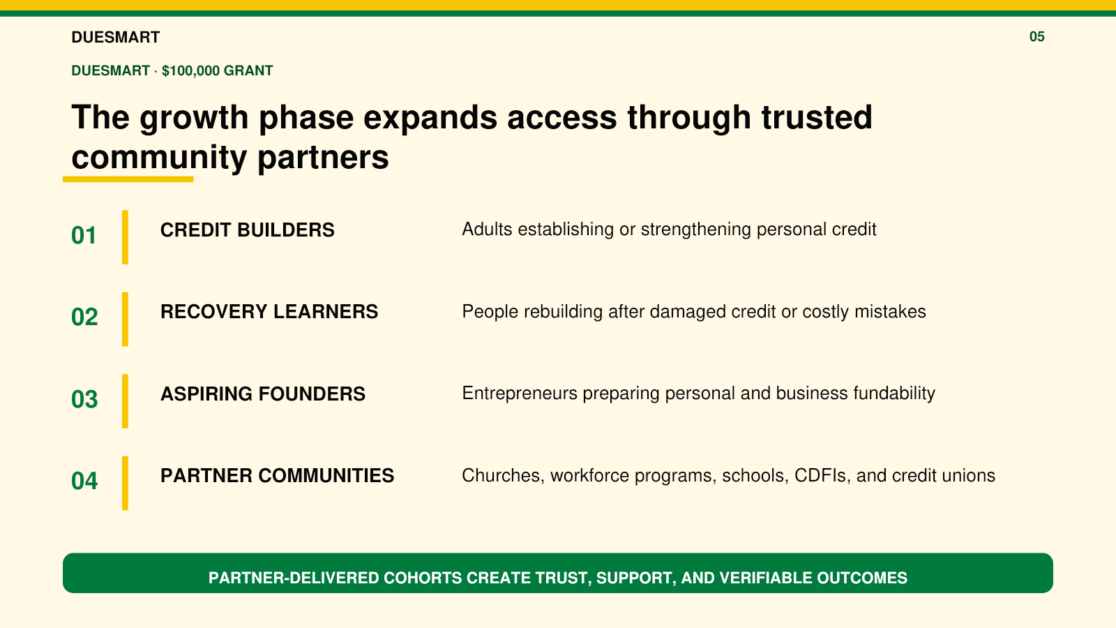 Slide 5: Trusted community partners